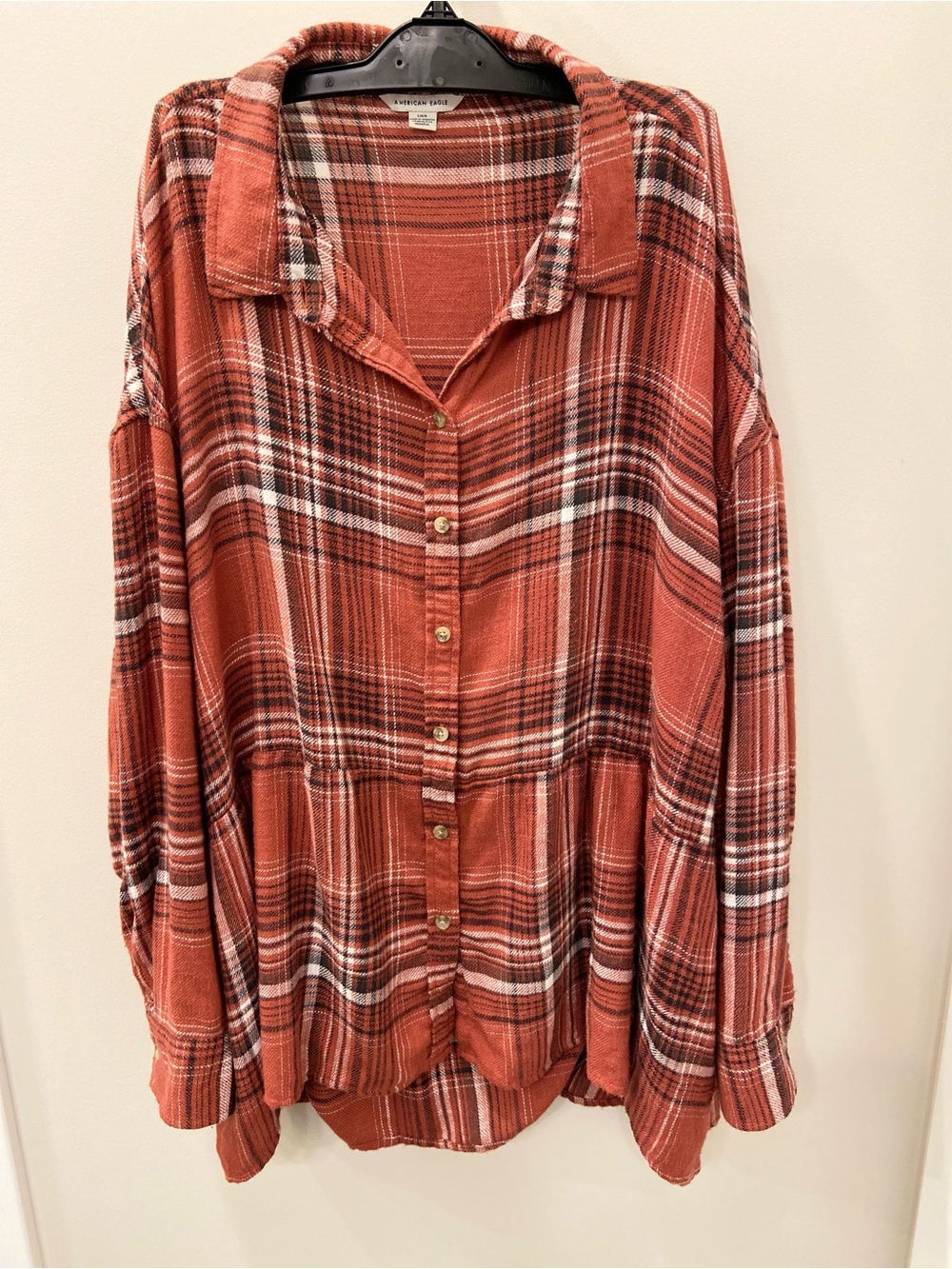 American Eagle Plaid Button-Down Tunic